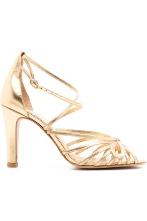 Sarah Chofakian Miuccia caged 75mm leather sandals