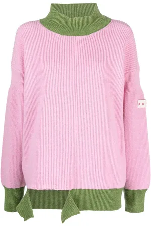 Marni Asymmetric raw-edge ribbed jumper