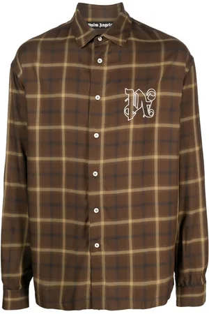 Palm Angels PA monogram-print checked shirt