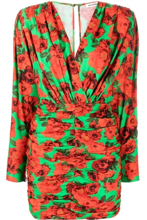 Ilkyaz Ozel Floral-print V-neck mini dress