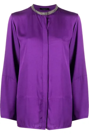 Fabiana Filippi Rhinestone-embellished collarless shirt