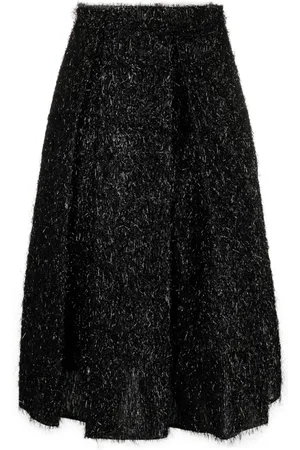 Fabiana Filippi Metallic-threading fringed midi skirt
