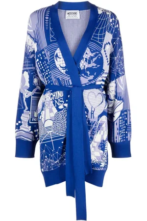 Moschino Graphic print wrap cardigan