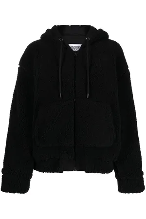 Moschino Crystal-embellished shearling hoodie