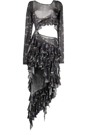 Natasha Zinko Ruffled cut-out midi dress
