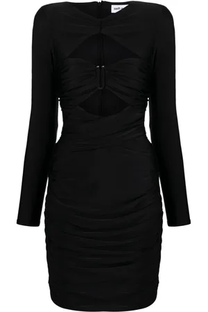 Self-Portrait Ruched cut-out minidress