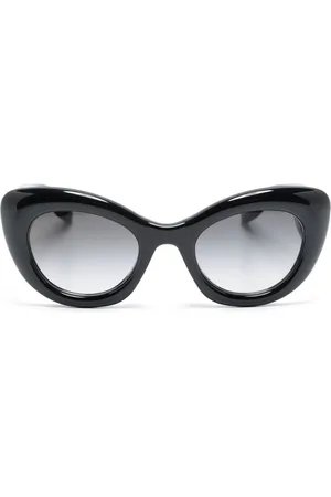 Alexander McQueen Engraved-logo round-frame sunglasses