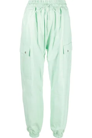 LISKA Drawstring leather track pants