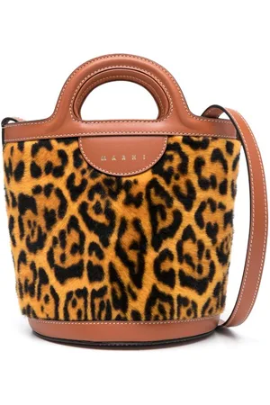 Marni Mini Tropicalia leopard-print bucket bag