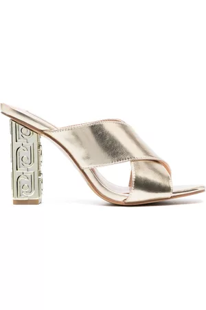 Liu Jo Ženy S otevřenou špičkou - Metallic branded-heel mule sandals
