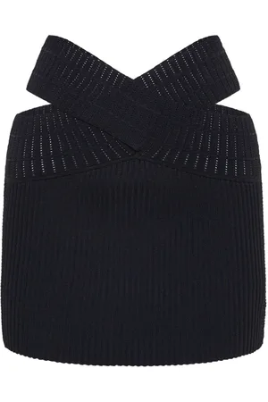 DION LEE Snakeskin ribbed mini skirt