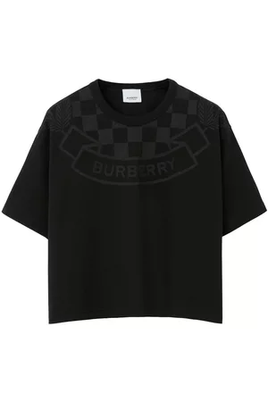 Burberry Ženy S krátkým rukávem - Check-print cotton cropped T-shirt
