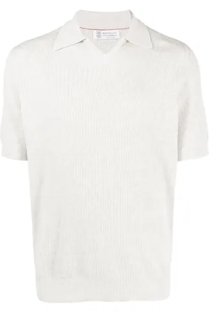 Brunello Cucinelli Ribbed-knit polo shirt
