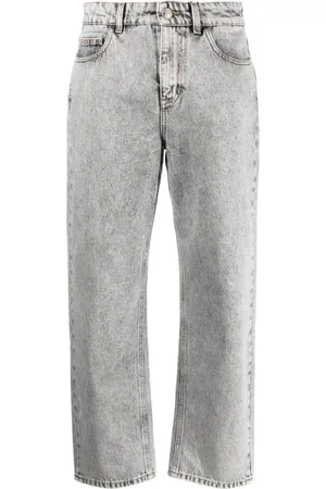 MOORER Stonewashed straight-leg jeans