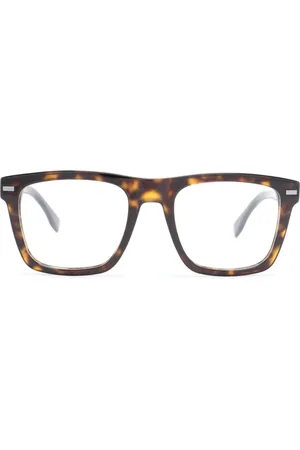 HUGO BOSS Tortoiseshell square-frame glasses