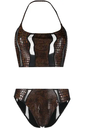 Gianfranco Ferré 2000s crocodile-embossed bikini set