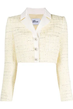Self-Portrait Cropped bouclé jacket