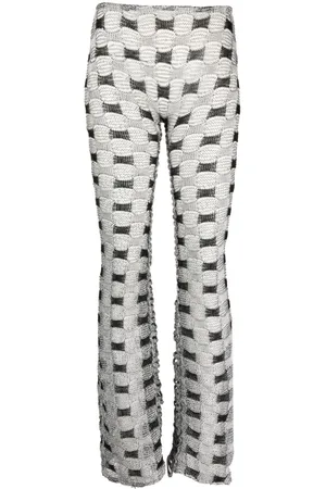 Isa Boulder Check-pattern knit trousers