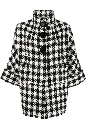 CHARLOTT Check-pattern crop-sleeve jacket