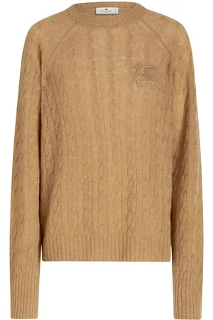 Etro Logo-embroidered cable-knit jumper