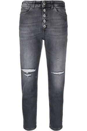 Dondup High-waisted cropped ripped jeans