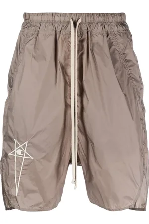 Rick Owens Embroidered-logo drawstring shorts
