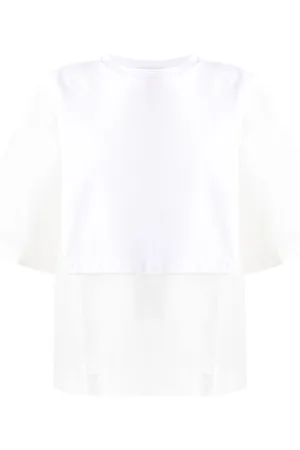 Fabiana Filippi Semi-sheer panelled cotton T-shirt