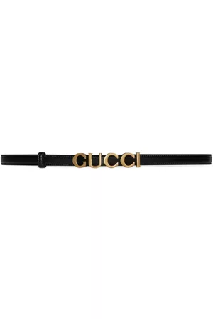 Gucci Ženy Pásky - Logo-buckle thin leather belt