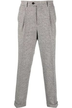 Brunello Cucinelli Muži Chino - Plaid-check pleated trousers