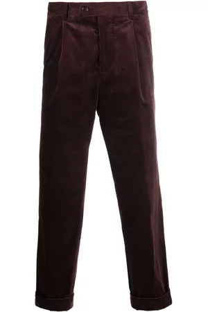 Brunello Cucinelli Muži Kalhoty - Corduroy cropped trousers