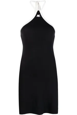 Courrèges Logo-embroidered cotton dress
