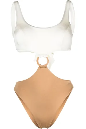Noire Swimwear Cut-out detailing colour-block swimsuit