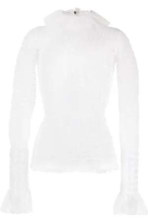 Thom Browne Frilled high-neck tulle top