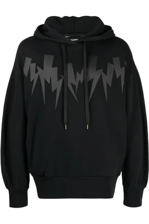 Neil Barrett Thunderbolt-print cotton hoodie