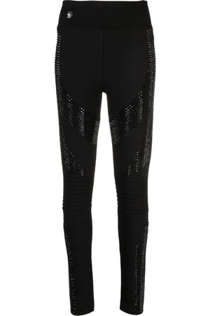 Philipp Plein Rhinestone-embellished high-waisted leggings