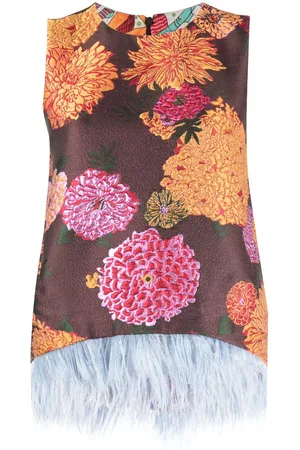 La DoubleJ La Scala feather-trim top