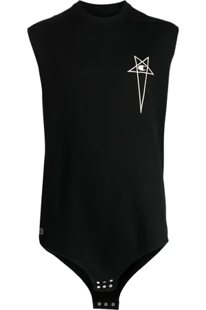 Rick Owens Logo-embroidered cotton tank top