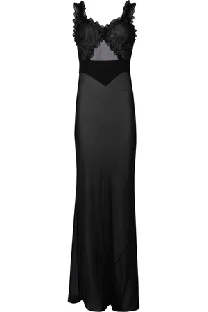 RTA Ruffled sheer silk maxi dress