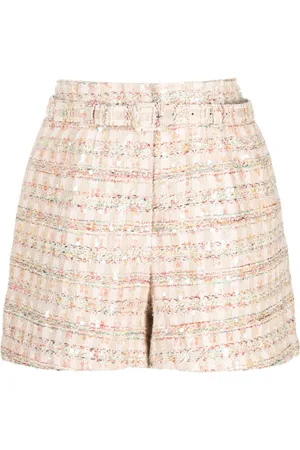 Self-Portrait Sequin-embellished bouclé shorts