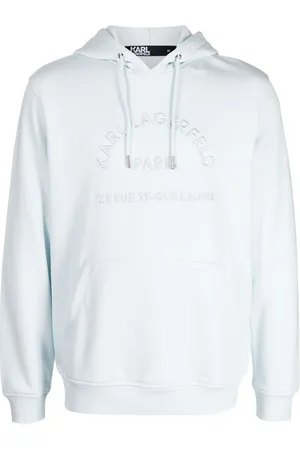 Karl Lagerfeld Logo-embroidered long-sleeve hoodie
