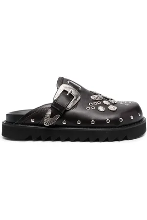 TOGA VIRILIS Studded leather slippers