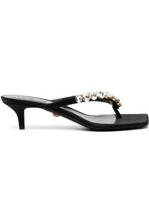 VERSACE 55mm crystal-embellished thong sandals