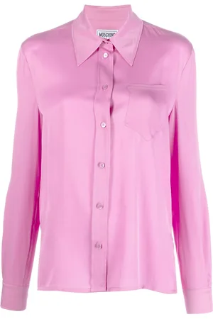Moschino Pointed-collar poet-sleeve shirt