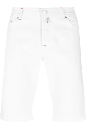 Kiton Logo-patch denim shorts