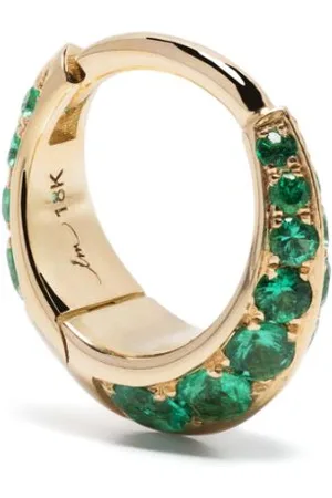 Lizzie Mandler 18kt yellow Double Sided emerald hoop earring