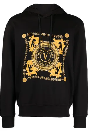 VERSACE Logo-print cotton hoodie