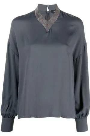 Fabiana Filippi Bead-embellished long-sleeve blouse