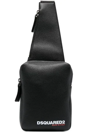 Dsquared2 Logo-print leather messenger bag