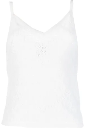 Barrie Spaghetti-strap cashmere top