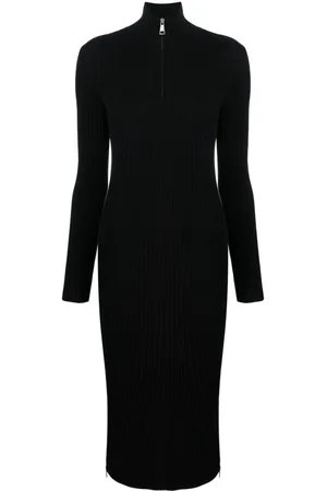 Moncler Zip-up crêpe midi dress